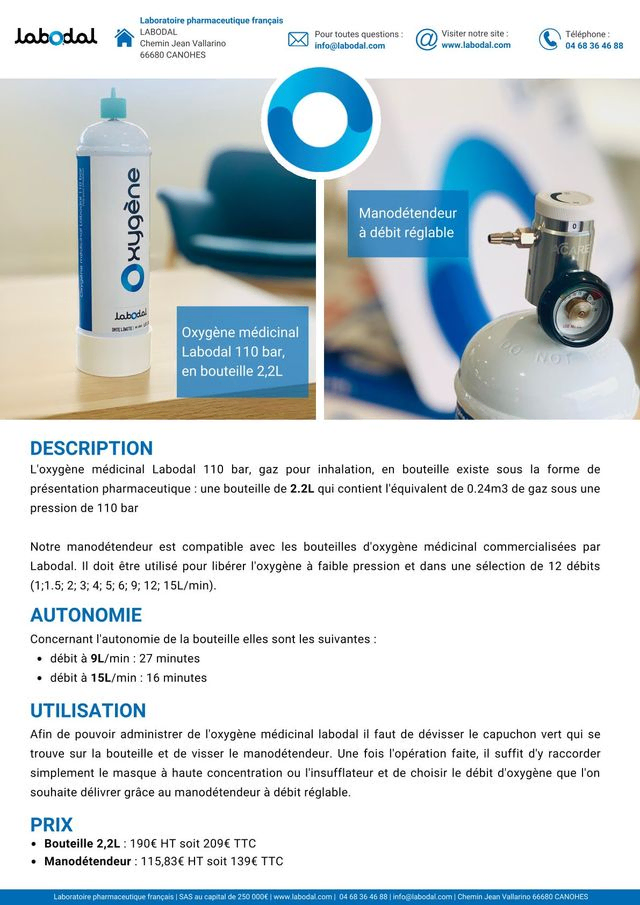 Fiche technique de la bouteille